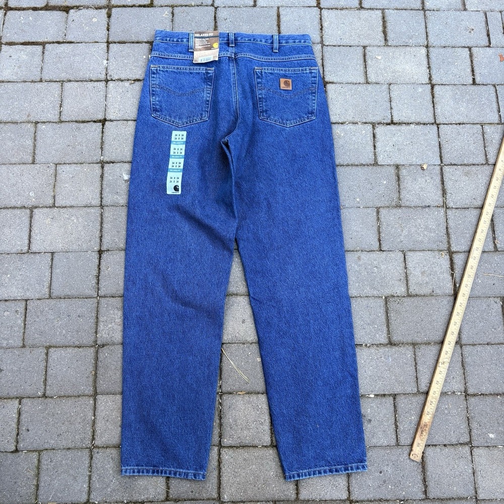 NWT Carhartt B17 DST Relaxed Fit Tapered Leg Jeans Men's 34x34 Blue Vintage Y2K - Picture 6 of 9